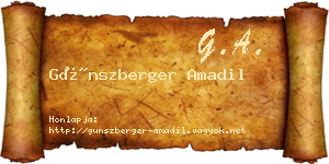 Günszberger Amadil névjegykártya